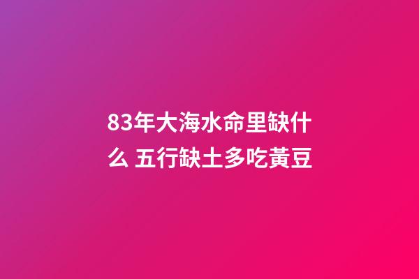 83年大海水命里缺什么 五行缺土多吃黃豆